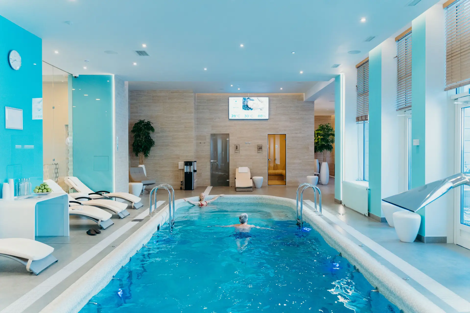 Luxury indoor spa pool at CorvessianregalRetreat
